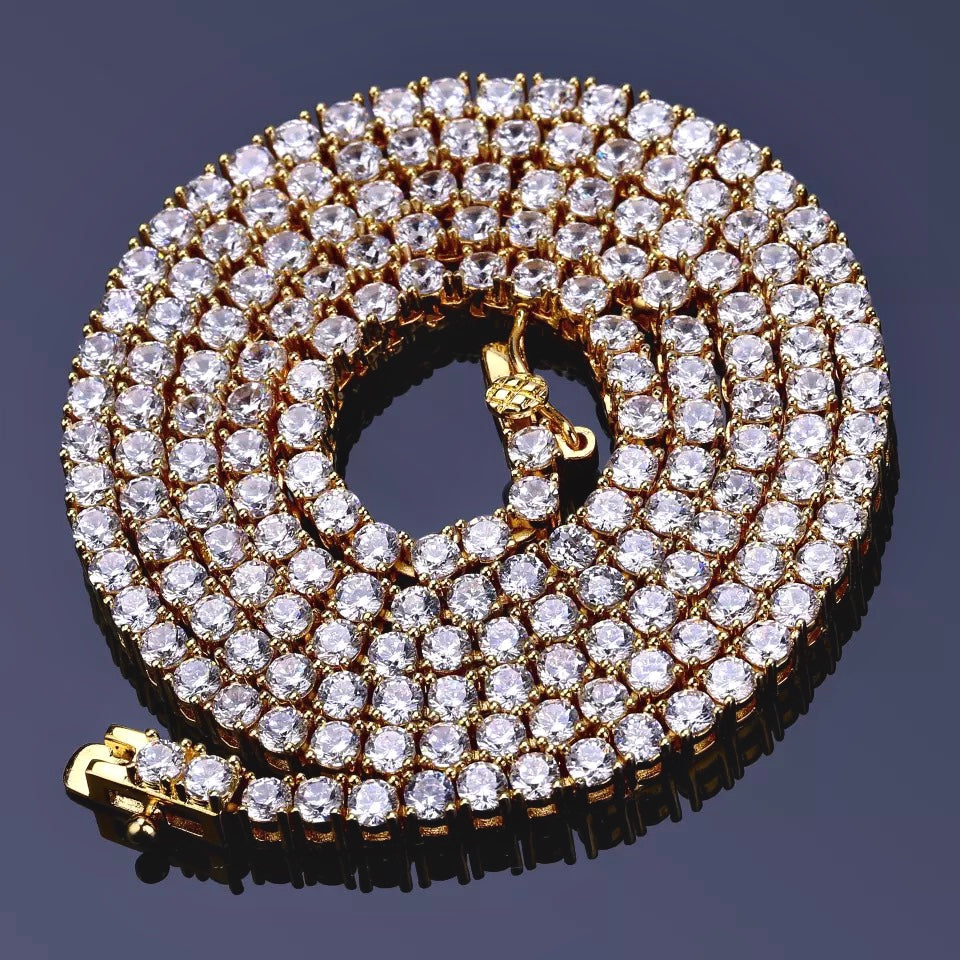 Gold Plated CZ Stone Tennis Necklace